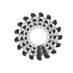 abstract seamless geometric floral black and white pattern mandala background