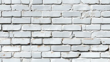 White Brick Wall Texture with Rough Surface for Background or Texture Use