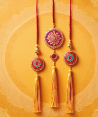 Joyful raksha bandhan festival background with elegant rakhi design