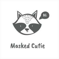Сute animal faces in scandinavian style vector illustration on white background