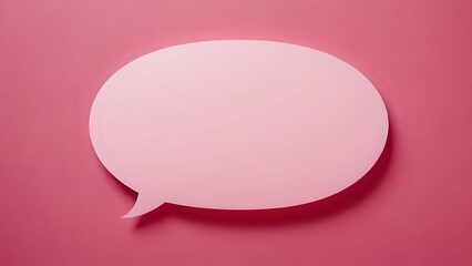 Pink Speech Bubble on Pink Background Representing Communication and Conversation