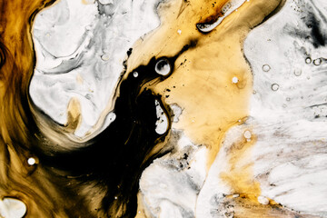 Ink and cream textures merging with soft swirls, detailed abstract patterns
