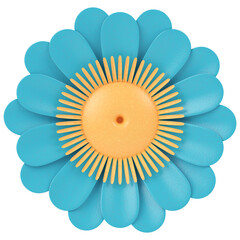 abstract Blue flower background 3D Illustration
