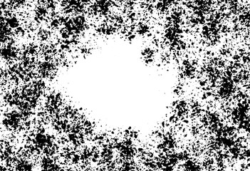 Abstract grunge black and white distressed texture background, Isolated on transparent background, PNG