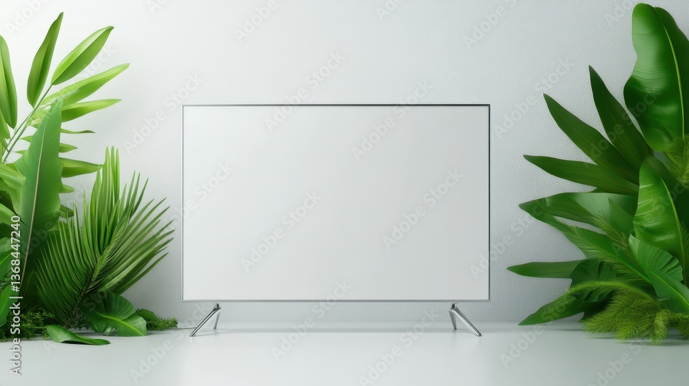 Poster enhance your workspace with an elegant white screen, create a clean and productive atmosphere with t