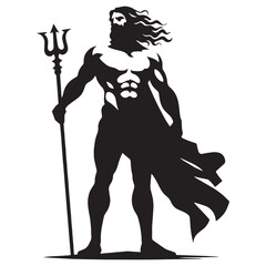 Revered Zeus silhouette, a beacon of divine power - Zeus illustration - Zeus vector - Greek god silhouette

