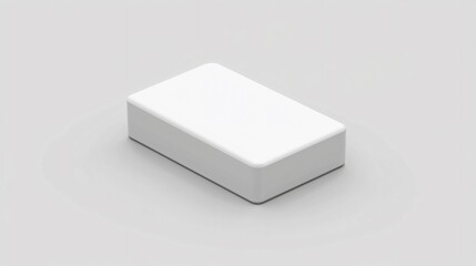 White rectangular block with rounded edges on a light background. Simple, minimalist design