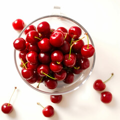 A top view of a delicate handblown clear glass bo