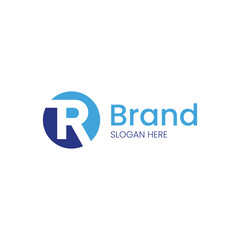 simple and minimalist logo design, a logo with letter r and circle for business