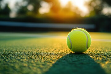 Game moment: tennis ball near the corner line of the court