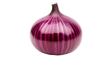 Fototapeta premium Fresh red onion bulb, closeup isolated, cut out transparent
