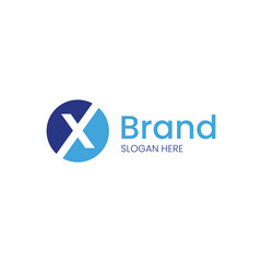 simple and minimalist logo design, a logo with letter x and circle for business