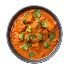 chicken curry with rice on transparent background