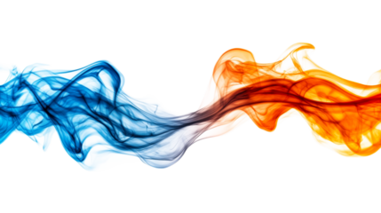Fire and Ice Smoke Effect, Abstract Hot and Cold Element, cut out transparent