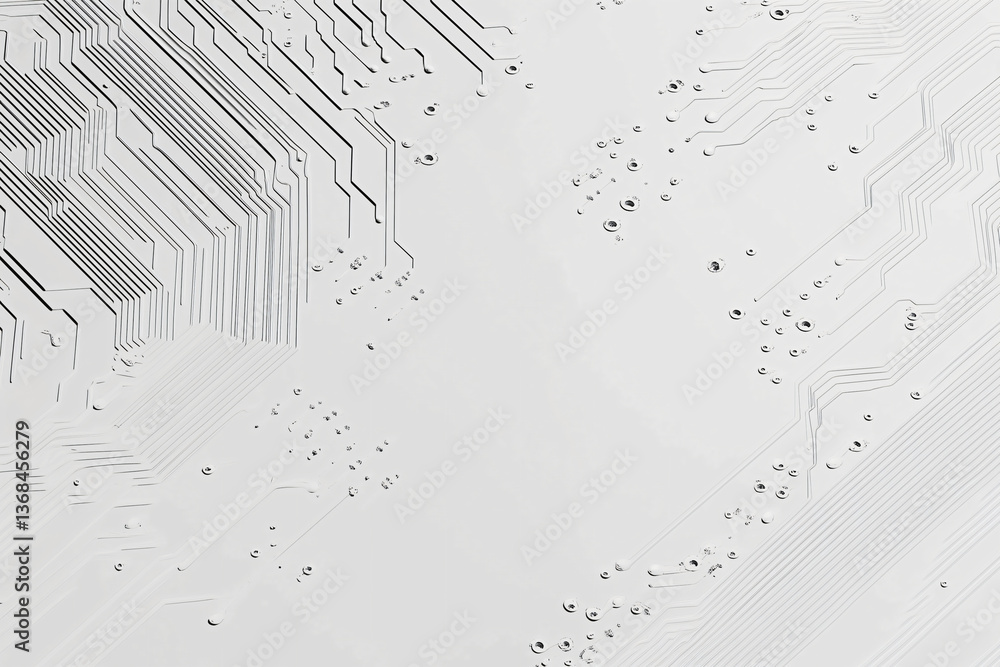 Poster intricate circuitry: a close-up shot of the complex pathways etched onto a circuit board, showcasing