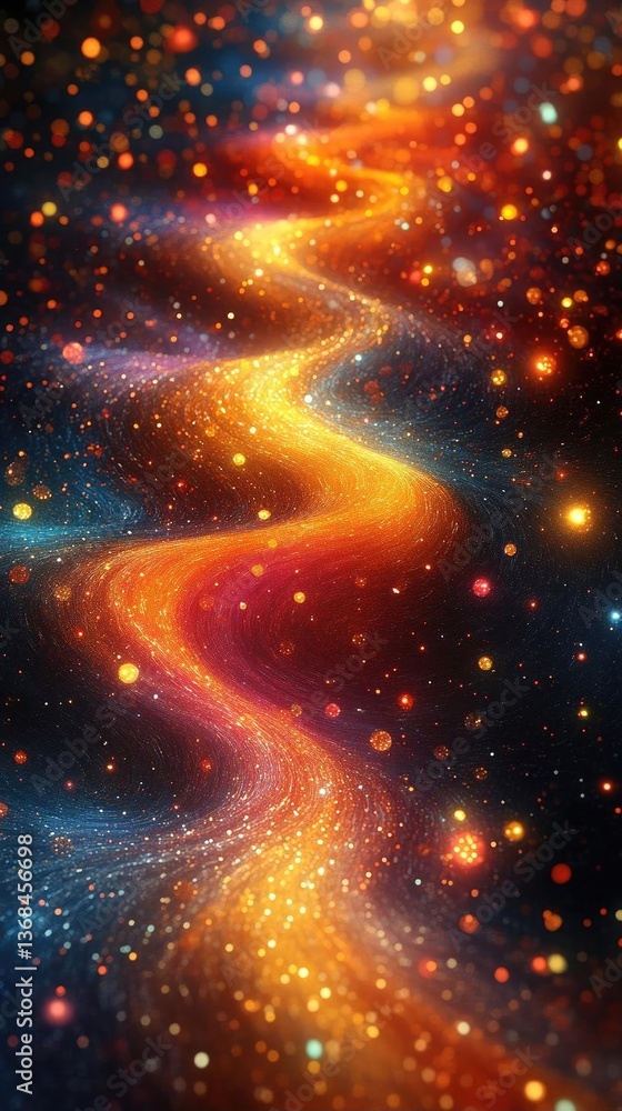 Aufkleber abstract cosmic pathway illuminated by vibrant colors and sparkling stars in a dark space