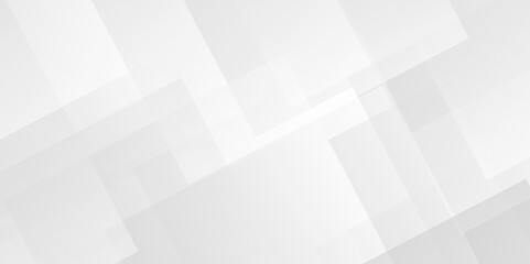 Obraz premium Vector white and gray overlap triangle geometric technology pattern. minimal rectangle arranged white lines transparent web square background layers. overlap web presentation design. 