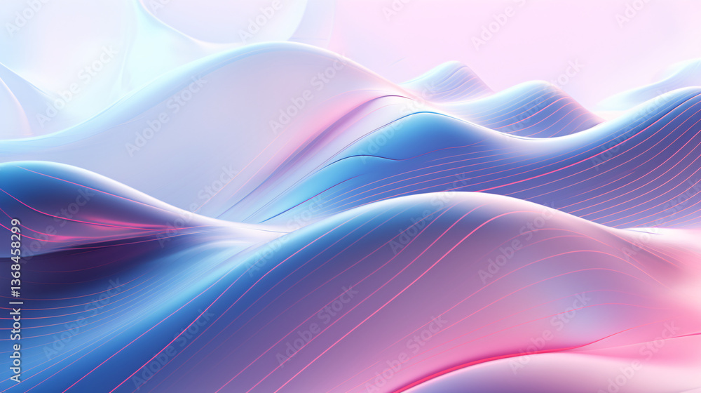 Leinwandbilder  A sleek background with a futuristic design, featuring smooth flowing curves and a pink gradient wave.