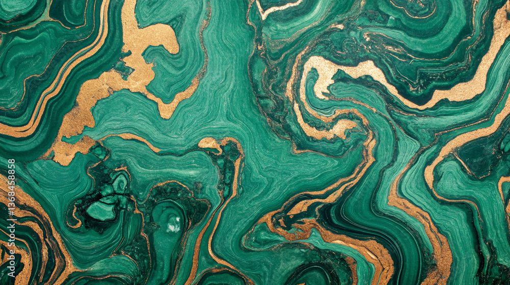 Aufkleber striking green marble with deep emerald onyx and gold swirls creating a unique and elegant natural s