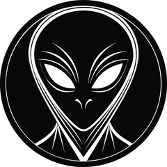 Alien Head Silhouette Vector