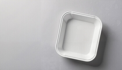 White Food Container Mockup on Gray Background  