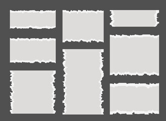 Isolated torn paper pieces banners set