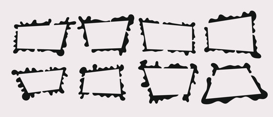 Minimalistic liquid black frames set