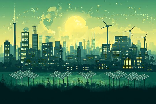 Infographic on the stages of the renewable energy adoption process, showcasing key steps from awareness to implementation