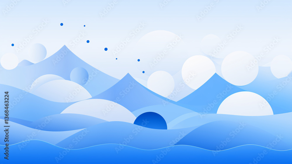 Poster a white and blue background with a simple flat vector design, ideal for office business presentation