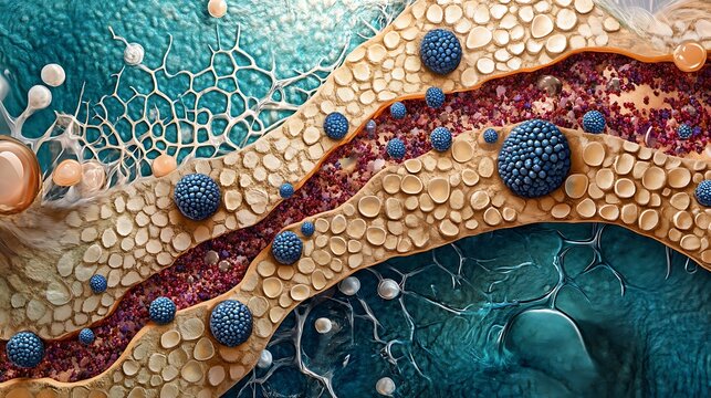 Cross-section of skin showing vitamins and antioxidants being absorbed, reducing oxidative stress 
