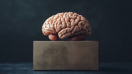 Human Brain Cardboard Box Mystery Dark Theme photo