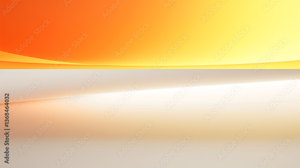 Poster a white sheet of paper with orange and yellow gradient, featuring a wavy curve background.