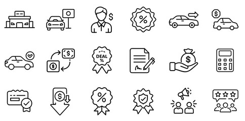 "Car Dealer Vehicle and Automobile Industry Icon Representing Car Sales, Dealership, and Automotive Business"