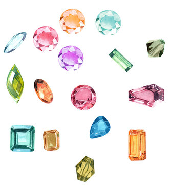 Watercolor gamestone illustration