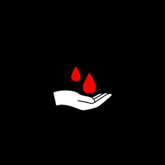 Fototapeta premium Blood Donation icon isolated on black background