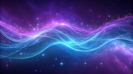 Fototapeta premium Glowing fractal lines weave through dark space, abstract energy patterns in a blue and pink fantasy motion