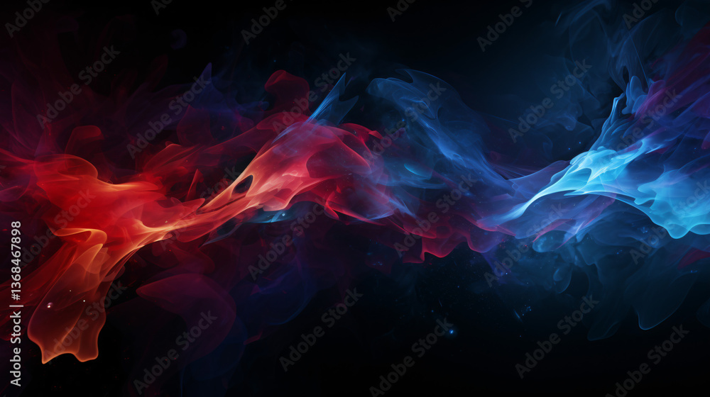 Poster abstract ultrawide desktop background with black, blue, and yellow design, perfect for web technolog