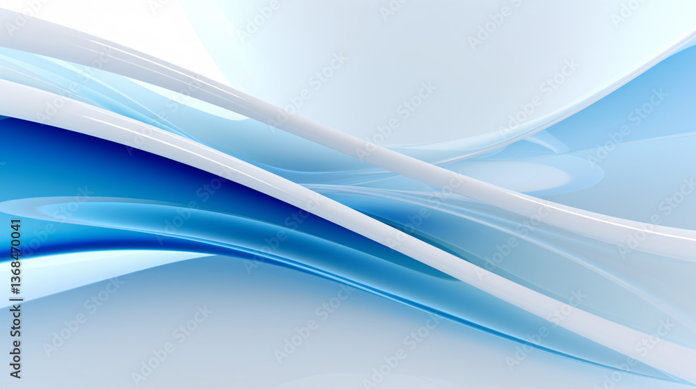 Poster A smooth and serene abstract design featuring a white background with a calming blue and white gradient.