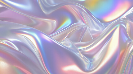 Fototapeta premium Holographic iridescent wave with shifting pastel colors