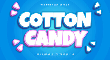 Cotton Candy editable text effect Template Suitable for kids style theme
