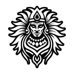 A filled style icon of cherokee idol tattoo