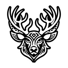 A solid style icon of deer tattoo