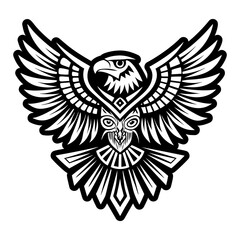 A filled style icon of eagle wings symbol