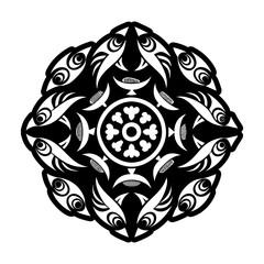 A glyph style icon of fish abundance symbol