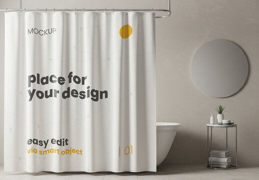 Bathroom Curtain Mockup