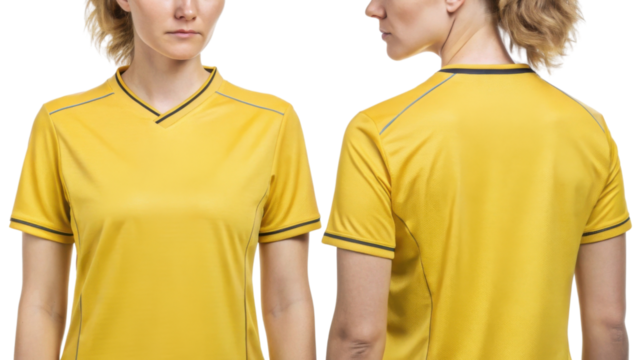 vibrant soccer jersey mockup showcases stylish design perfect for athletes. This yellow jersey combines comfort and performance seamlessly - Powered by Adobe