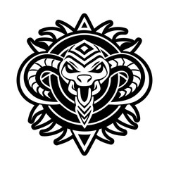 A solid style icon of serpent tattoo