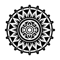 A filled style icon of sun circle symbol