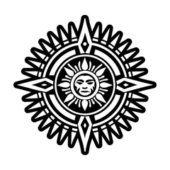 A solid style icon of sun god tattoo