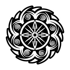 A glyph style icon of twirl symbol tattoo